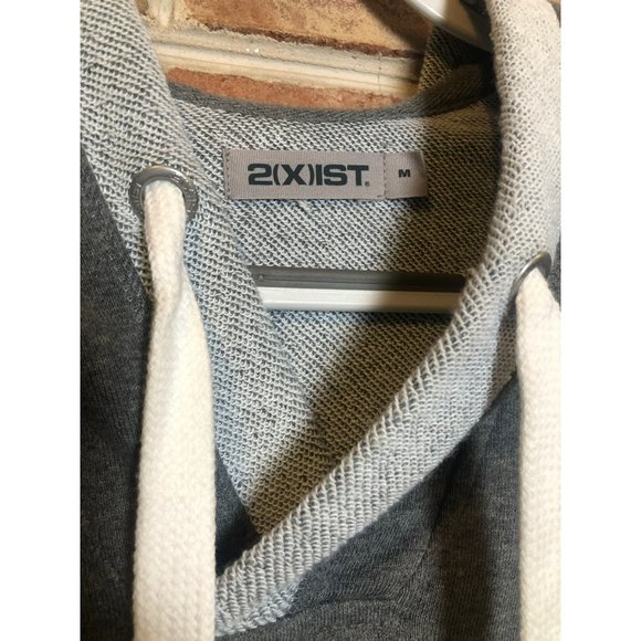 Men's Sleeveless Muscle Hoodie Sz M V-Neck w/Drawstring Kangaroo Pouch Gym Wear - Picture 2 of 8